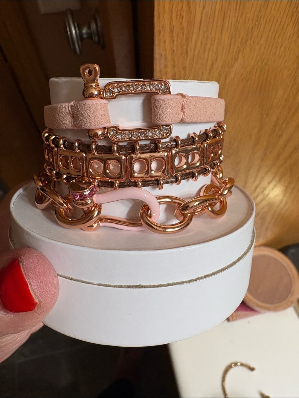bp Pink and Rose Gold Layered Bracelet Set - Picture 2 of 3